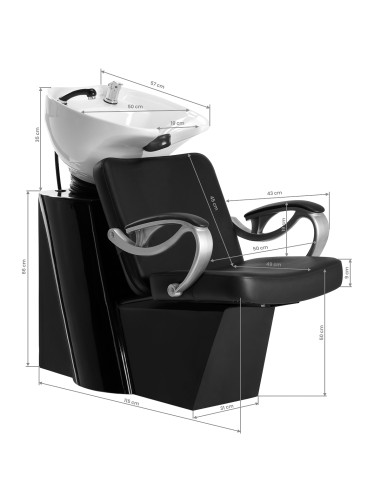 Hair System lavaggio per parrucchieri ZA31 nero