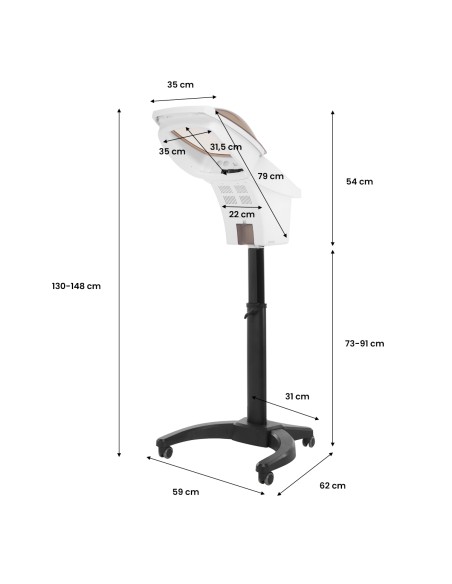 Gabbiano sauna per parrucchieri in piedi 408D bianco con ozono attivo
