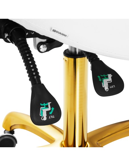 Giovanni 1004 sgabello cosmetico bianco oro