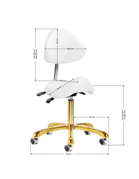 Giovanni 1004 sgabello cosmetico bianco oro