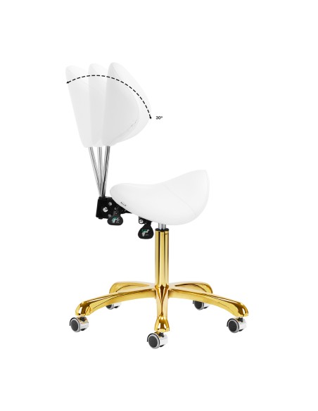 Giovanni 1004 sgabello cosmetico bianco oro