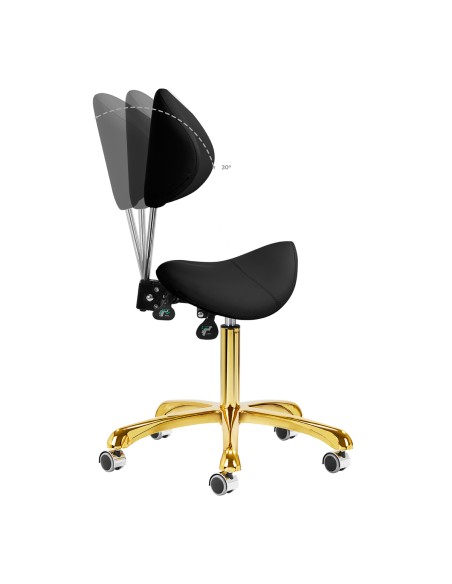 Giovanni 1004 sgabello cosmetico oro nero