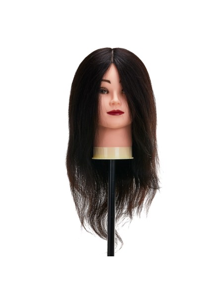 Testa di formazione per parrucchieri Gabbiano WZ1 capelli naturali, colore 1H, lunghezza 16"".