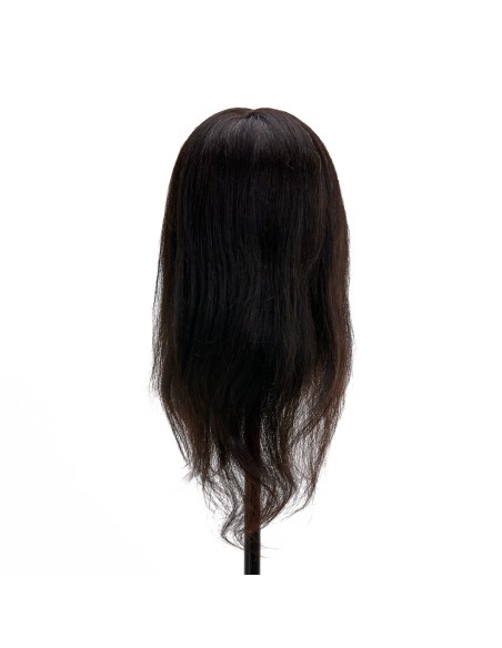 Testa di formazione per parrucchieri Gabbiano WZ1 capelli naturali, colore 1H, lunghezza 16"".
