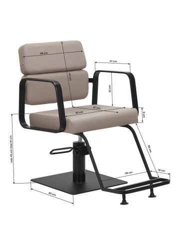 Poltrona da parrucchiere Gabbiano Porto nera e...