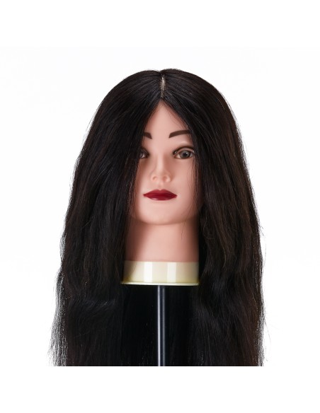 Testa di formazione per parrucchieri Gabbiano WZ1 capelli naturali, colore 1H, lunghezza 20"".