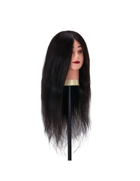 Testa di formazione per parrucchieri Gabbiano WZ1 capelli naturali, colore 1H, lunghezza 20"".