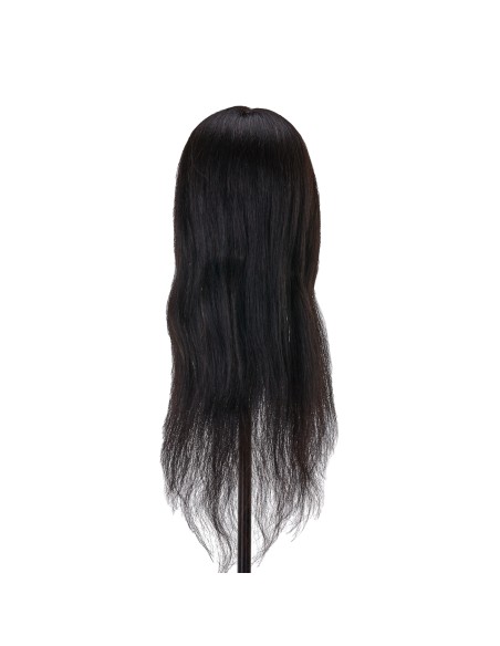 Testa di formazione per parrucchieri Gabbiano WZ1 capelli naturali, colore 1H, lunghezza 20"".