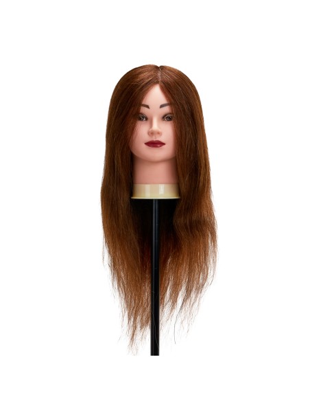 Testa di formazione per parrucchieri Gabbiano WZ1 capelli naturali, colore 4H, lunghezza 20"".