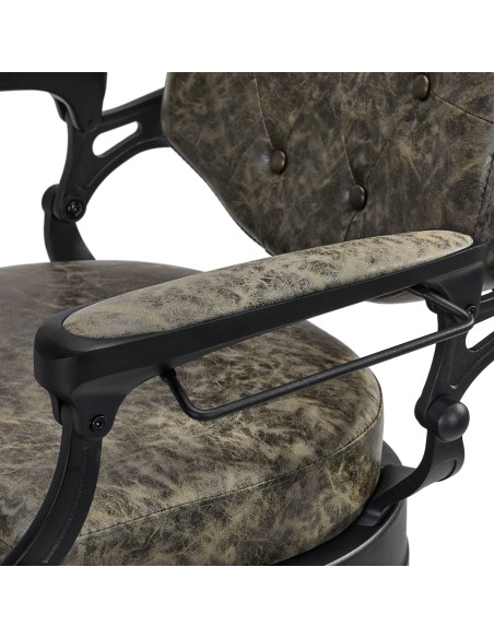 Sedia da barbiere Gabbiano President Old Leather Verde