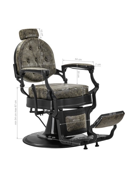 Sedia da barbiere Gabbiano President Old Leather Verde