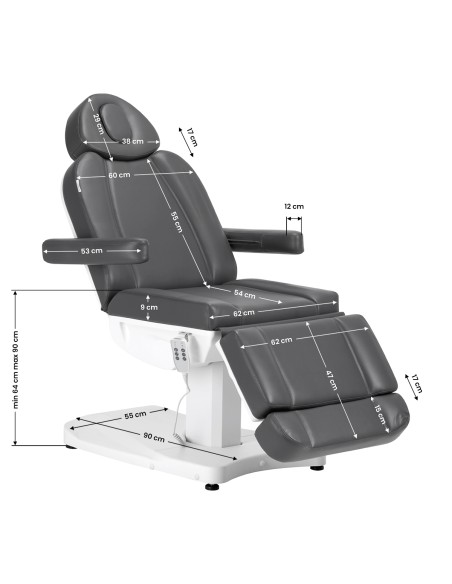 Sedia estetica elettrica Azzurro 803D 3 motori grigio