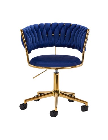 4Rico sedia girevole QS-GW01G velluto blu navy