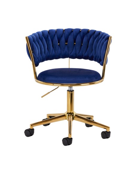 4Rico sedia girevole QS-GW01G velluto blu navy