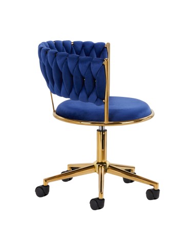 4Rico sedia girevole QS-GW01G velluto blu navy