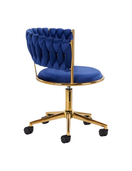 4Rico sedia girevole QS-GW01G velluto blu navy