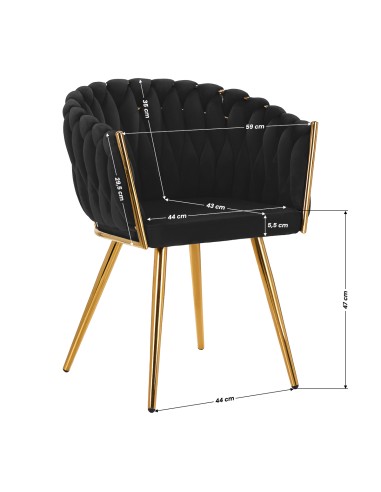 4Rico sedia QS-GW06G velluto nero