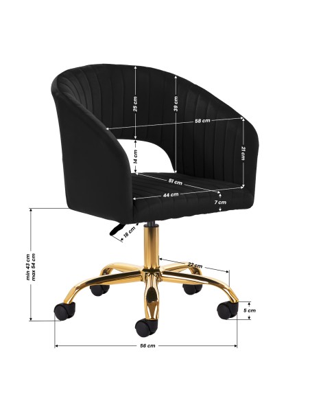 4Rico sedia girevole QS-OF212G velluto nero