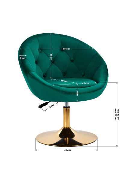 4Rico sedia girevole QS-BL12G verde velluto