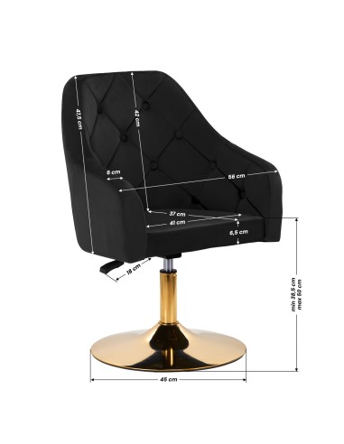 4Rico sedia girevole QS-BL14G velluto nero