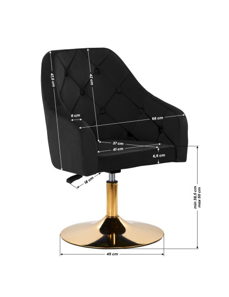 4Rico sedia girevole QS-BL14G velluto nero