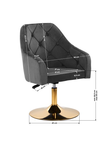 4Rico sedia girevole QS-BL14G grigio velluto