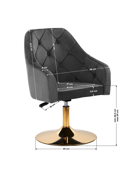 4Rico sedia girevole QS-BL14G grigio velluto