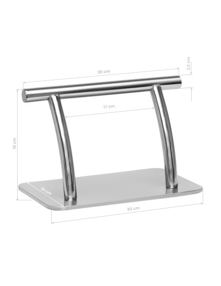 Gabbiano poggiapiedi per barbiere L005S argento