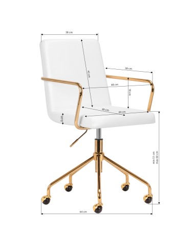 Sedia cosmetica QS-OF211G oro bianco