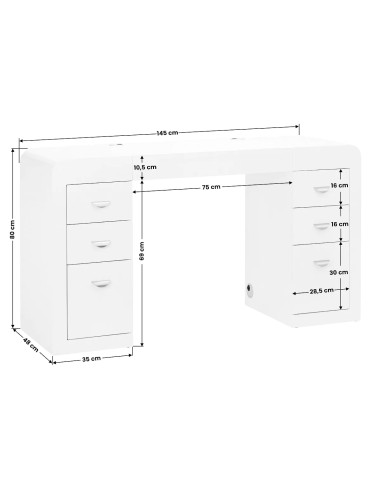 Scrivania per cosmetici 314 bianco