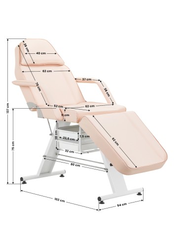 Poltrona cosmetica Basic 202 con vassoi rosa