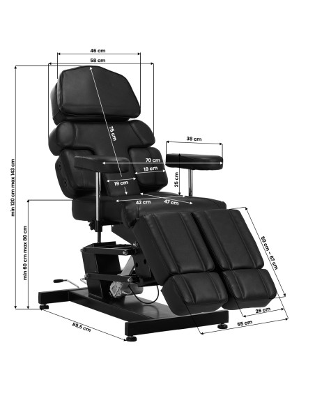 Azzurro sedia elettrica per tatuaggi Pro Ink 3710