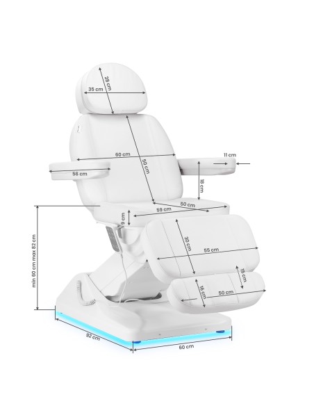 Sedia estetica elettrica SILLON Luxury 3 motori bianco