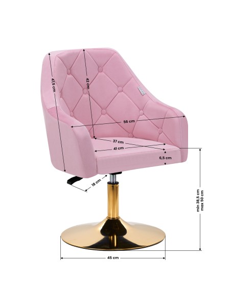 4Rico sedia girevole QS-BL14G velluto rosa