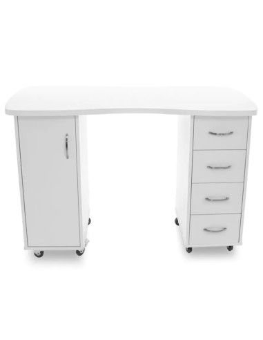 Scrivania 2027 bianco due armadi