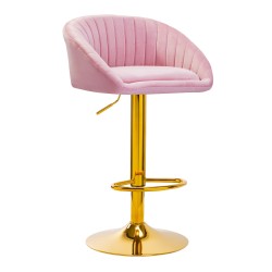 4Rico Bar Hocker QS-B16G rosa velluto