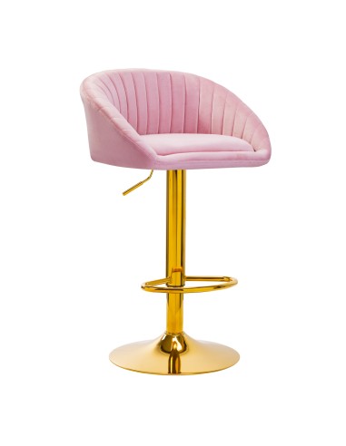 4Rico Bar Hocker QS-B16G rosa velluto