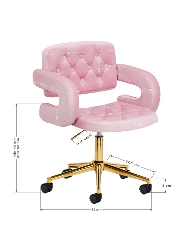 4Rico sedia girevole QS-OF213G velluto rosa