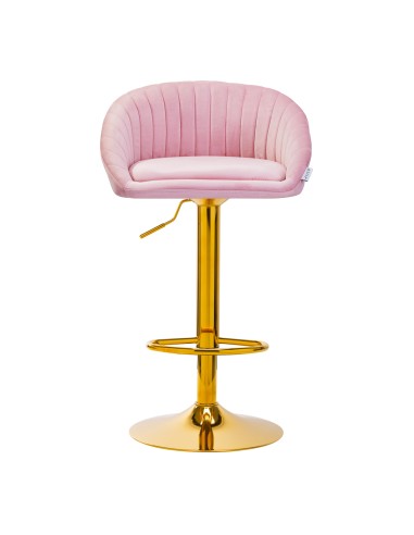 4Rico Bar Hocker QS-B16G rosa velluto