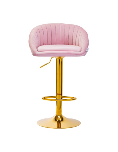 4Rico Bar Hocker QS-B16G rosa velluto