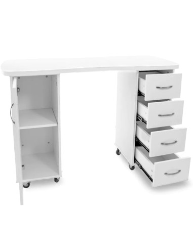 Scrivania 2027 bianco due armadi