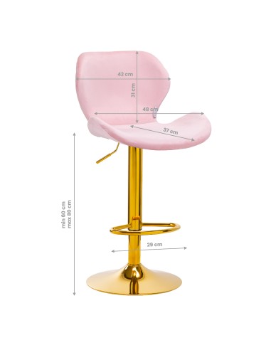 4Rico Bar Hocker QS-B15 rosa velluto