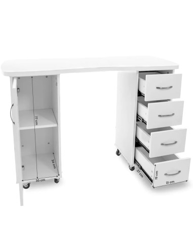 Scrivania 2027 bianco due armadi