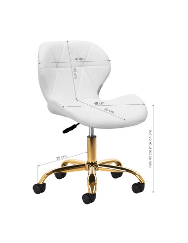Sgabello cosmetico QS-06G oro bianco