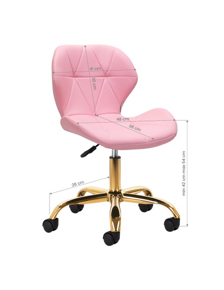 Sgabello cosmetico QS-06G oro rosa