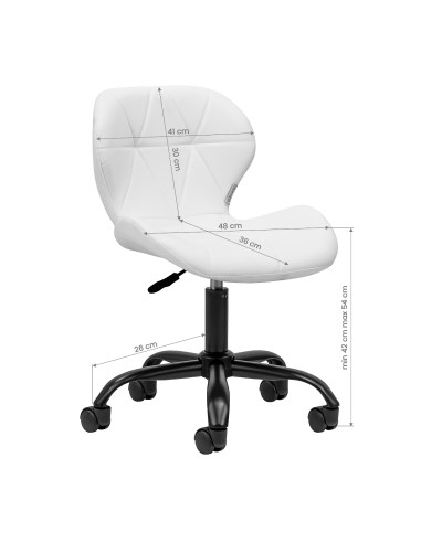 Sgabello cosmetico QS-06B bianco e nero