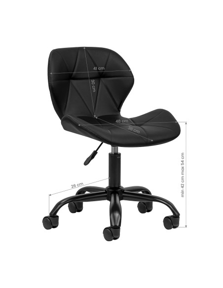 Sgabello cosmetico QS-06B nero e nero