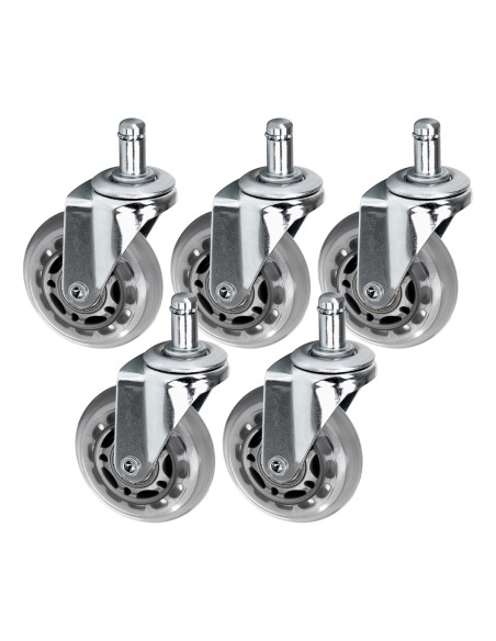 Roll Speed argento ruota sgabello a pressione set di 5 pezzi