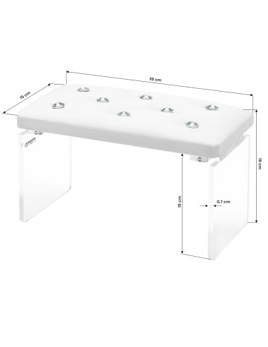 Momo Diamond Velour Manicure Rest Bianco 