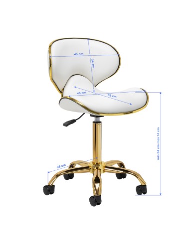 Sgabello cosmetico Gabbiano Q-4599G Bianco 